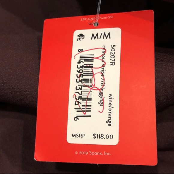 Spanx Pants Womens Medium Wine Orange Tights Leggings Ladies - Picture 4 of 9